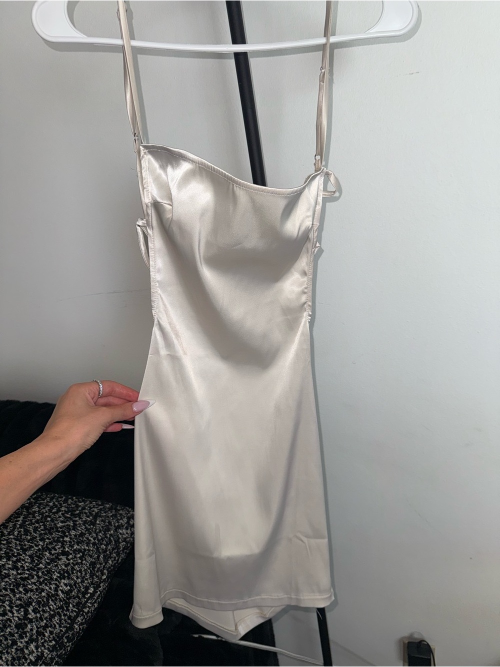 Hera Collection Cream Satin Mini Slip Dress